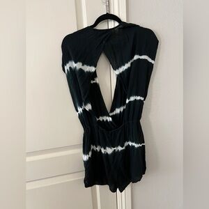 Black & White tie dye romper . Open back . So cute 🖤